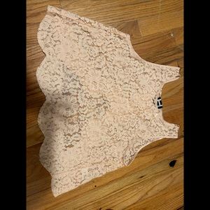 Cropped lace top.